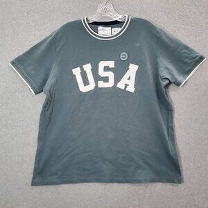 Team‎ USA Men Shirt XL Blue Jersey Ringer Logo Octave Short Sleeve READ